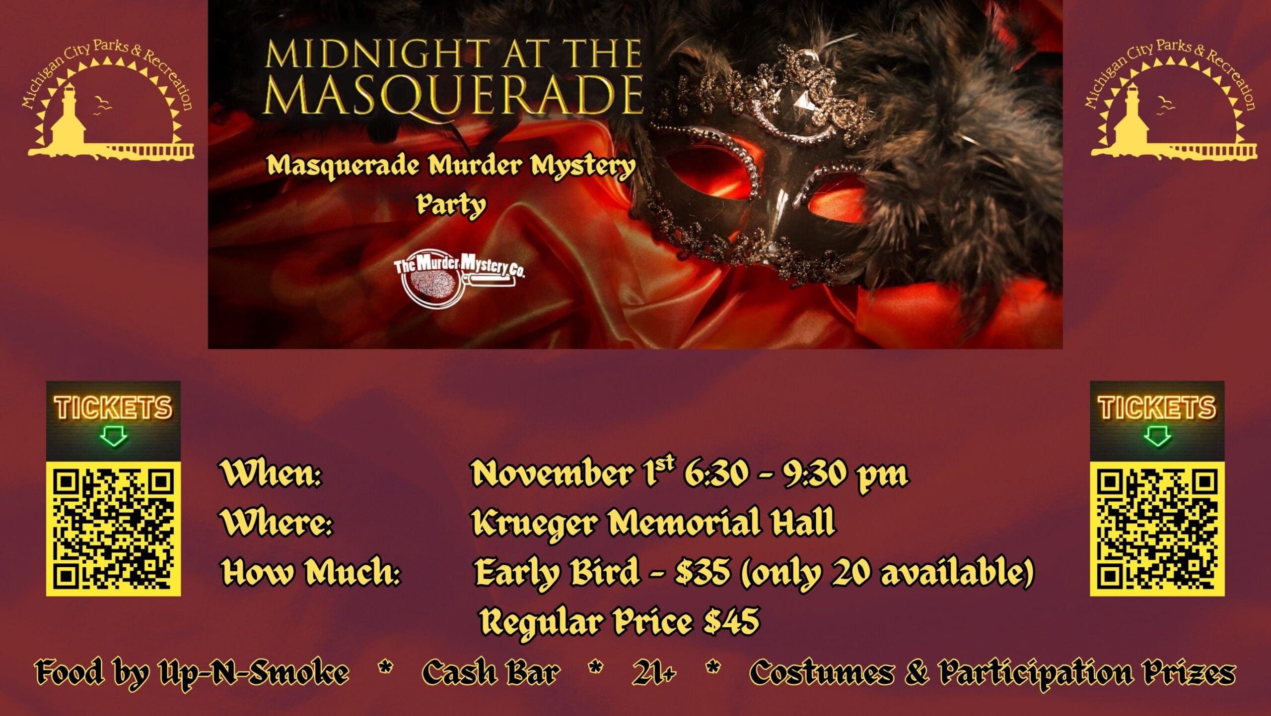 Masquerade Murder Mystery Party by Michigan City Parks and Recreation Department